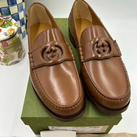 Gucci | Shoes | Mens Gucci Interlocking G Leather Loafers  display picture 1